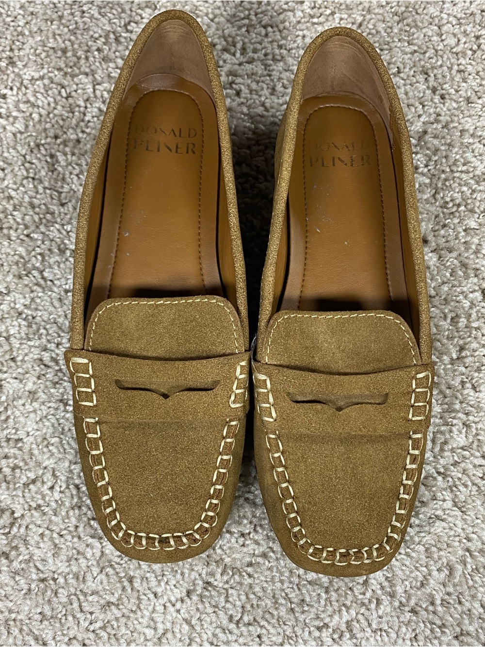 Donald J. Pliner Binah Brown Suede Driving Loafers 7